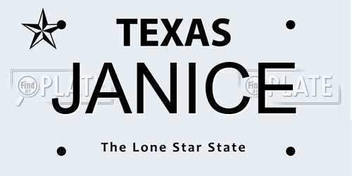 JANICE Texas License Plate