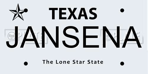 JANSENA Texas License Plate