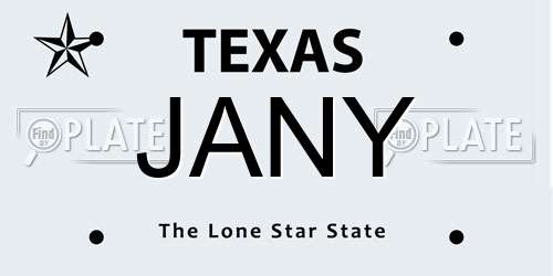 JANY Texas License Plate