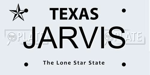 JARVIS Texas License Plate