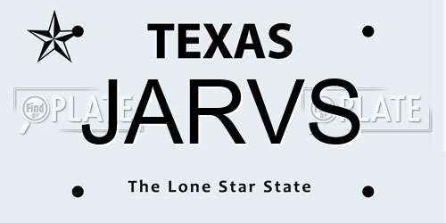 JARVS Texas License Plate