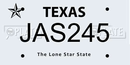 JAS245 Texas License Plate
