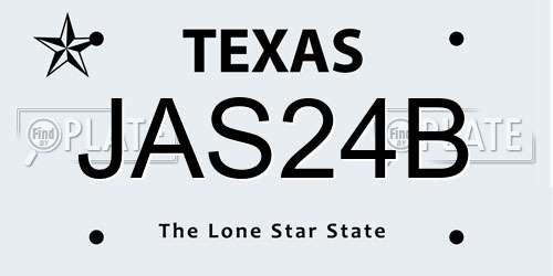 JAS24B Texas License Plate