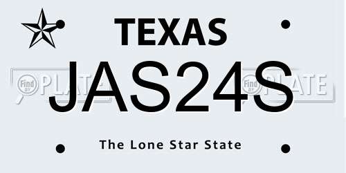 JAS24S Texas License Plate