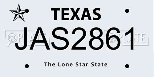 JAS2861 Texas License Plate