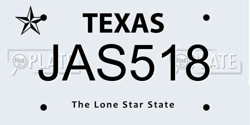 JAS518 Texas License Plate