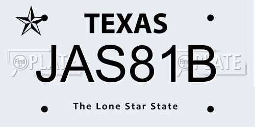 JAS81B Texas License Plate