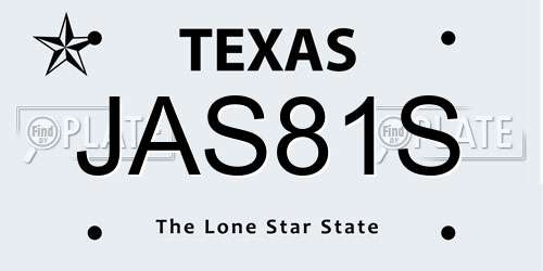 JAS81S Texas License Plate