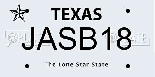 JASB18 Texas License Plate