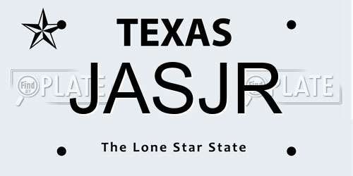 JASJR Texas License Plate