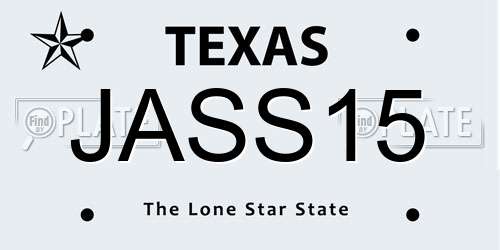 JASS15 Texas License Plate
