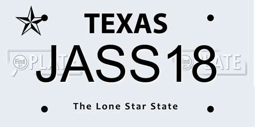 JASS18 Texas License Plate