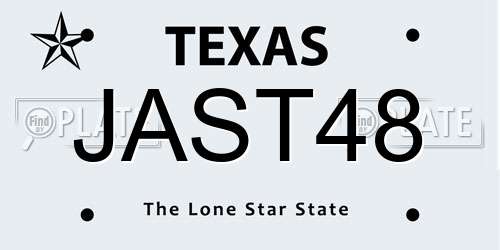 JAST48 Texas License Plate