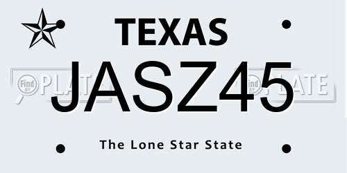 JASZ45 Texas License Plate