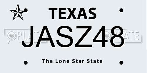 JASZ48 Texas License Plate