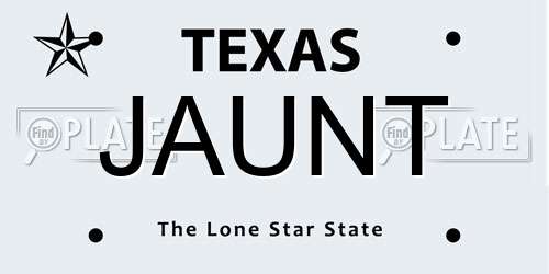 JAUNT Texas License Plate