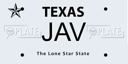 JAV Texas License Plate