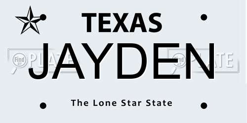 JAYDEN Texas License Plate