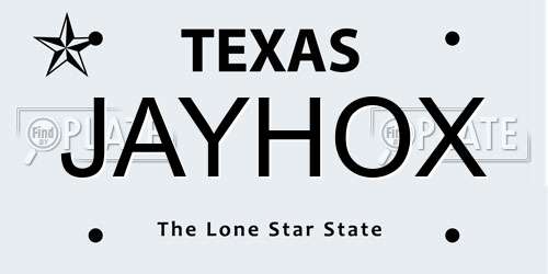 JAYHOX Texas License Plate