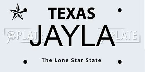JAYLA Texas License Plate