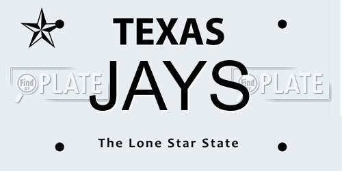 JAYS Texas License Plate