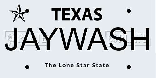 JAYWASH Texas License Plate