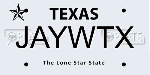 JAYWTX Texas License Plate