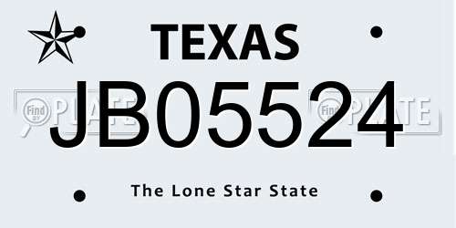JB05524 Texas License Plate