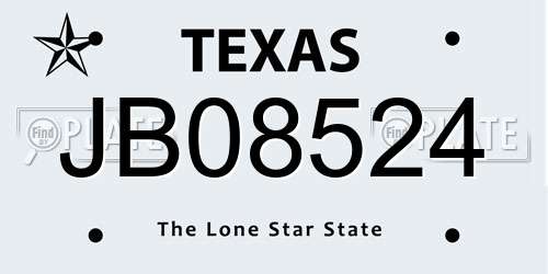 JB08524 Texas License Plate