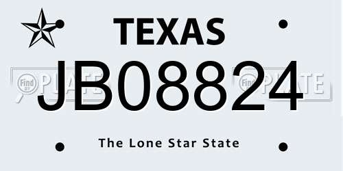 JB08824 Texas License Plate