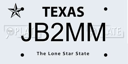 JB2MM Texas License Plate