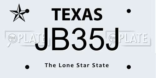 JB35J Texas License Plate