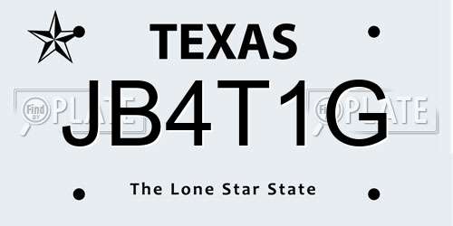 JB4T1G Texas License Plate