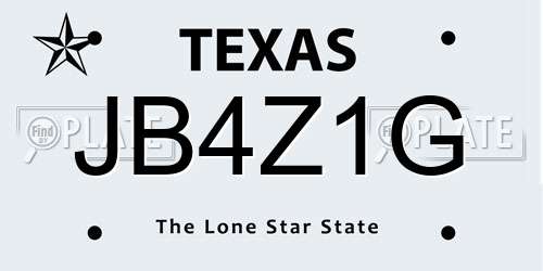 JB4Z1G Texas License Plate