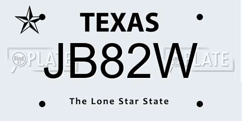 JB82W Texas License Plate