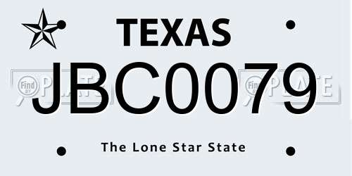 JBC0079 Texas License Plate