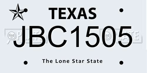 JBC1505 Texas License Plate