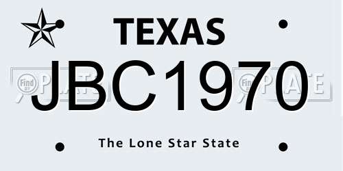 JBC1970 Texas License Plate