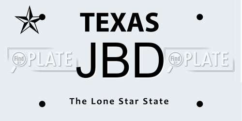 JBD Texas License Plate