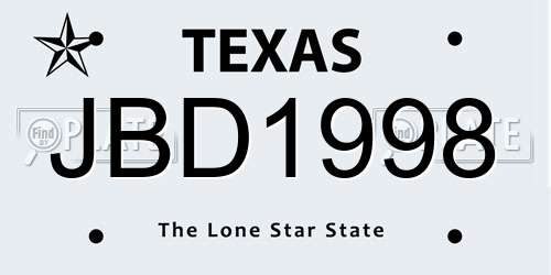 JBD1998 Texas License Plate