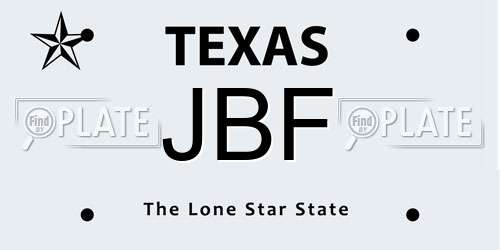 JBF Texas License Plate