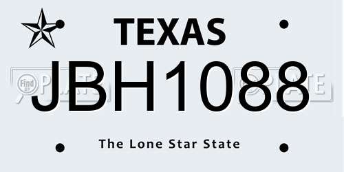 JBH1088 Texas License Plate