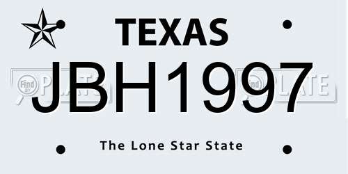 JBH1997 Texas License Plate