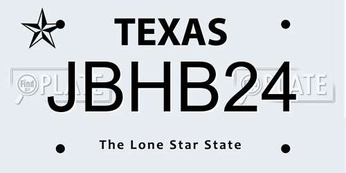 JBHB24 Texas License Plate