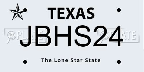 JBHS24 Texas License Plate