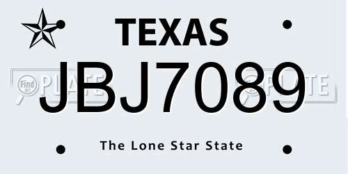 JBJ7089 Texas License Plate