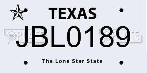 JBL0189 Texas License Plate