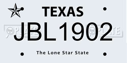 JBL1902 Texas License Plate