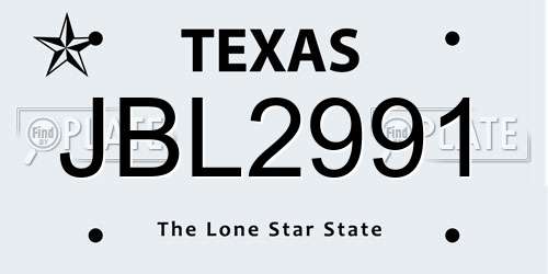 JBL2991 Texas License Plate