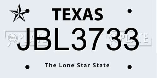 JBL3733 Texas License Plate